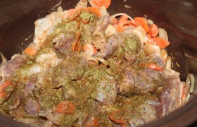 посыпаем приправой для мяса  и солим. 