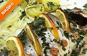 Запеченная дорада с картофелем