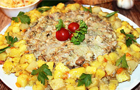 Мясная запеканка с картофелем в мультиварке