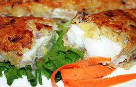 Жареная рыба в картофельной корочке