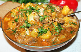 Рагу из потрошков курицы