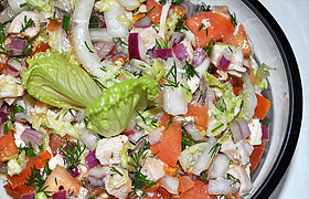 Салат из курицы с пекинской капустой