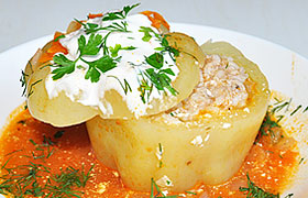 Фаршированные перцы с куриным фаршем