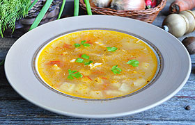 Картофельный суп с кабачками