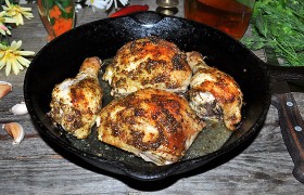 Запеченные куриные окорочка с горчицей
