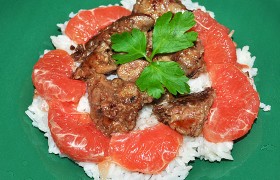 Куриная печень с винно-медовым соусом