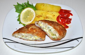 Котлеты из пангасиуса с яйцом и сыром